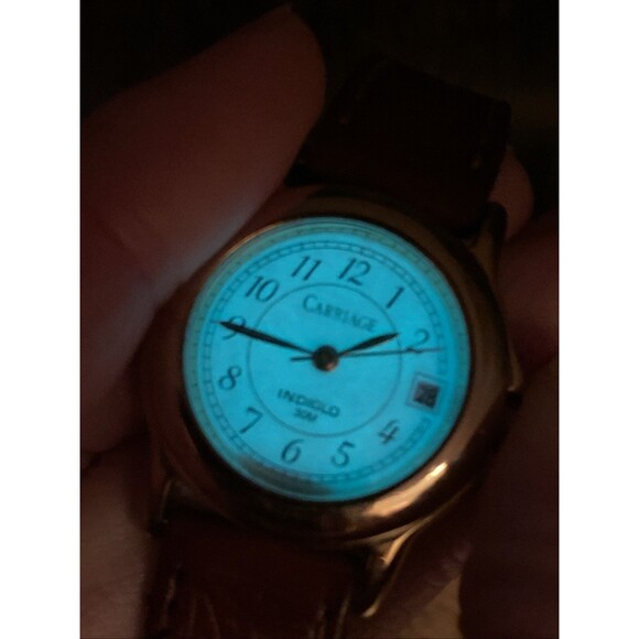 Timex Carriage women's Gold Tone Date Watch Indiglo New Battery - Picture 2 of 11